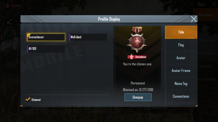 The Title Displayed