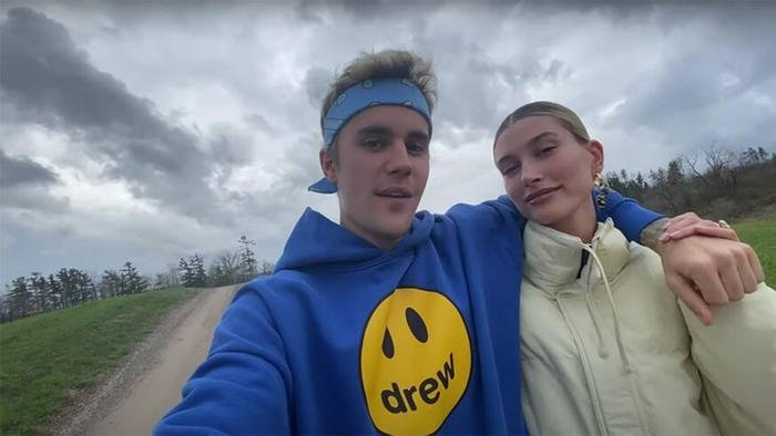 Justin Biber and his wife Hailey in 