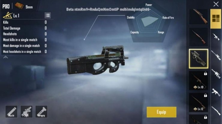 P90 gun PUBG