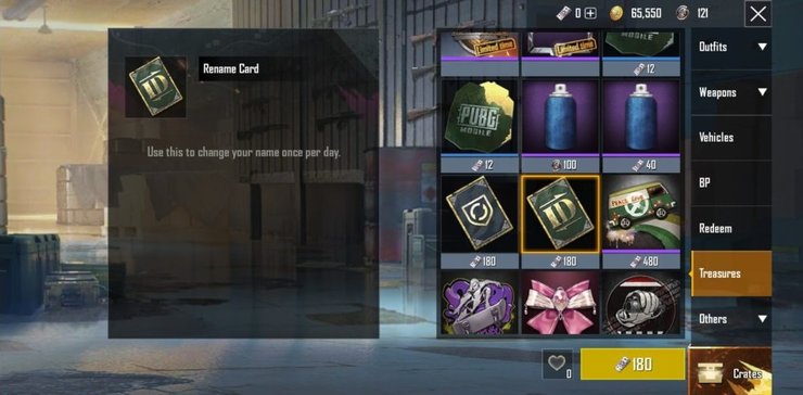 Or Buy A Rename Card In The Treasures Crate