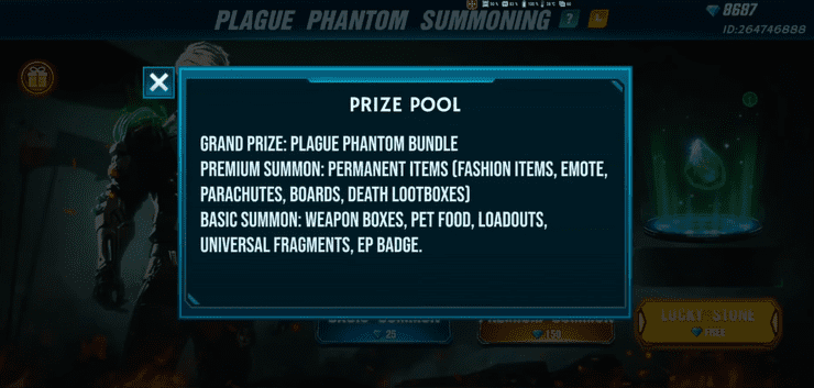 Free Fire Plague Phantom Summoning Event & Grand Prize Full Details