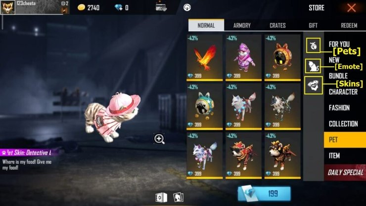 Free Fire Pet Store Sales Off All Pets, Emotes & Skins Up ...