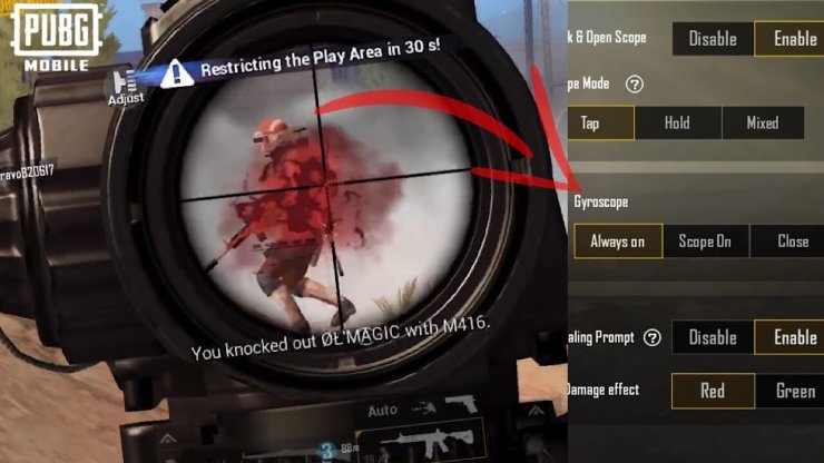 gyroscope pubg mobile turn on
