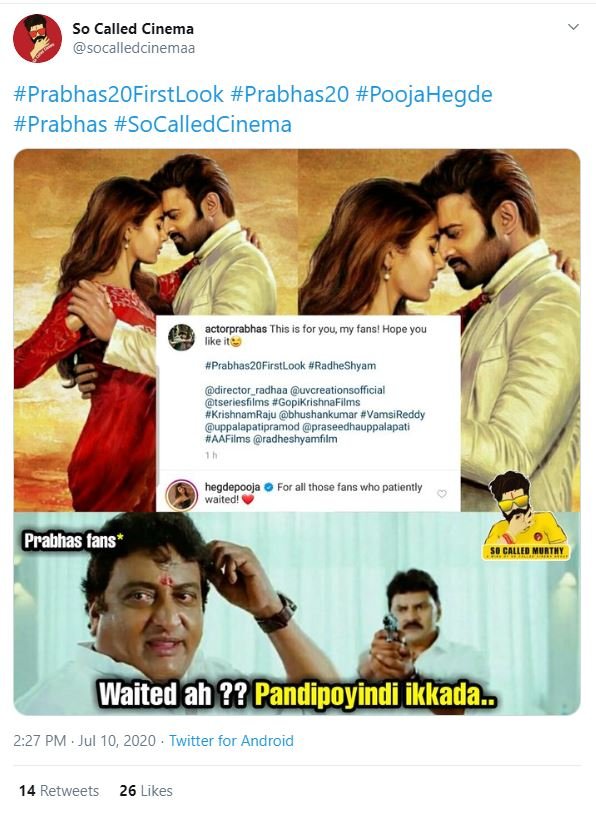 Radhe Shyam First Look: Fans Created Hilarious Memes To Prabhas Much