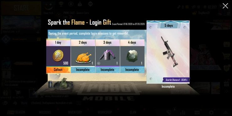 pubg mobile free scar l complete login