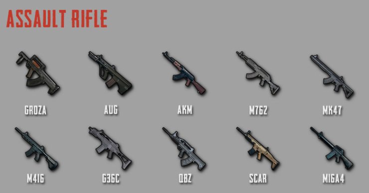 Assault Rifle Pubg mobile Guns