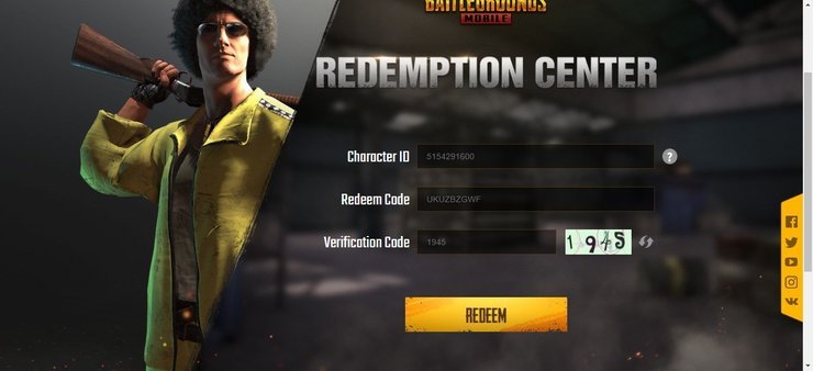 pubg mobile redeem center visit official