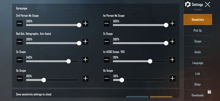 Pubg Mobile 6x Scope Gyroscope Settings