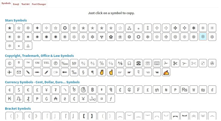 Name Generator Symbols