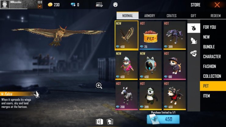 Free Fire New Pet Name Collection In December 2020