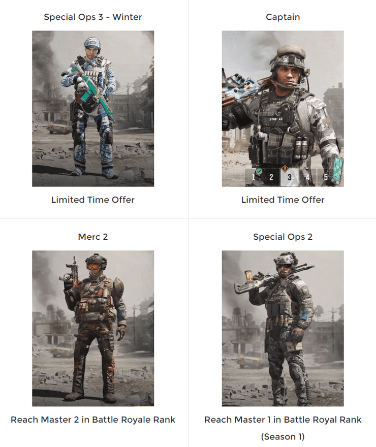 Cod Mobile Character Skins 28