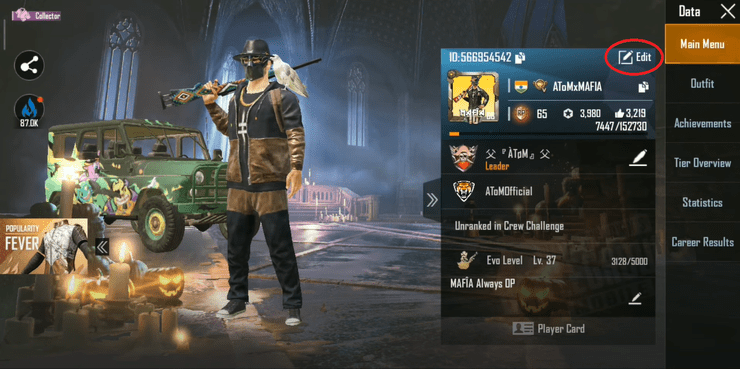 PUBG Mobile How to change avatar in the game