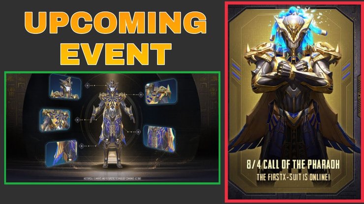 pharaoh x suit pubg mobile 4 august