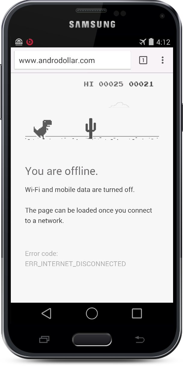 No Internet connection T-Rex game