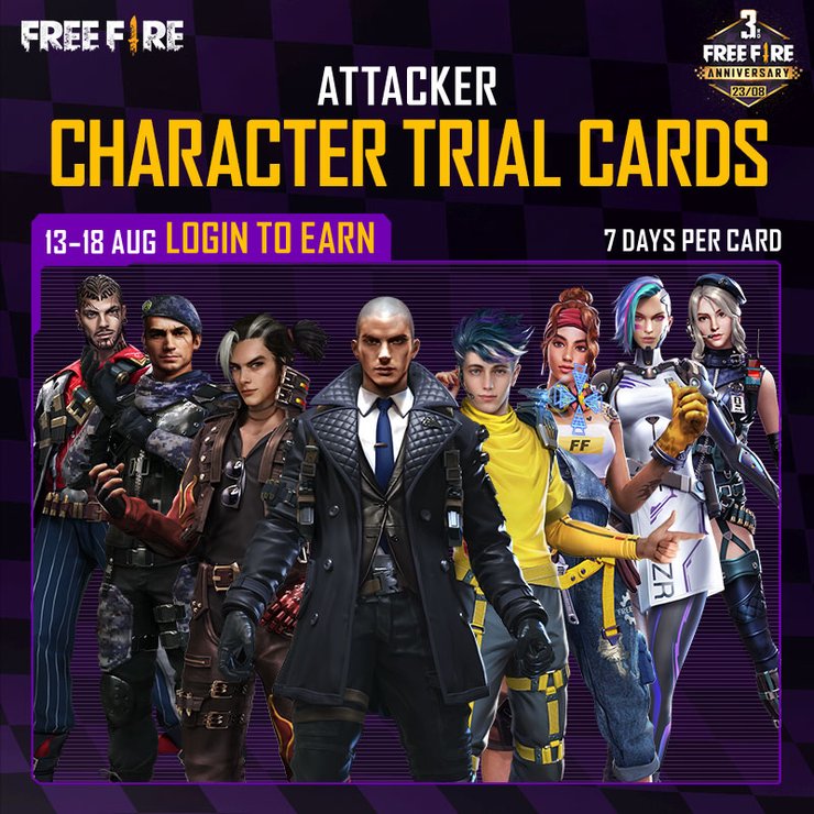Try Out New Characters For A Limited Time In Free Fire Character Trial Cards Event