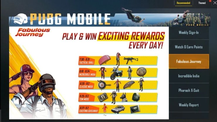 Pubg Mobile The Fabulous Journey Event Details Rew