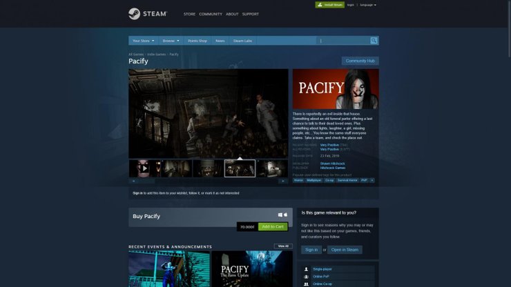 pacify horror game free download pc