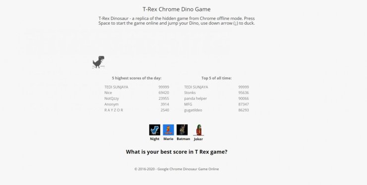 How to Play No internet dinosaur Game - Both Online and Offline -  Aticleworld