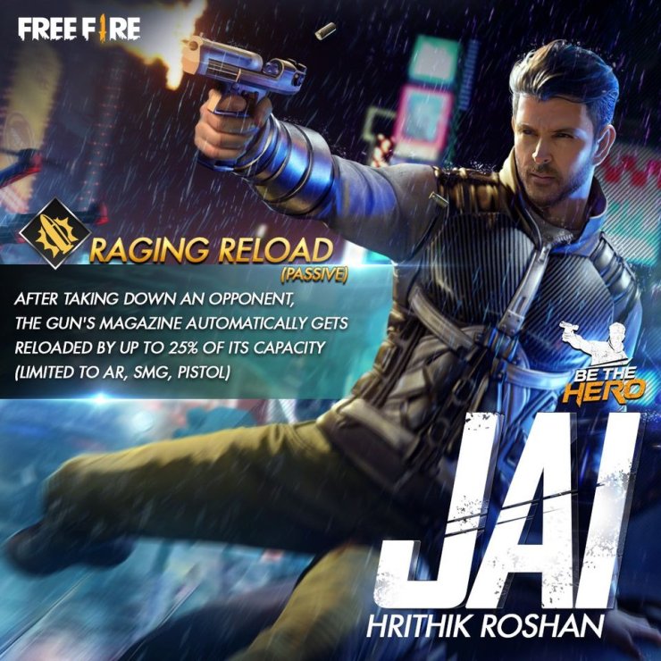 Free Fire New Character Jai Hrithik Roshan Background, Story, Profile, Skill