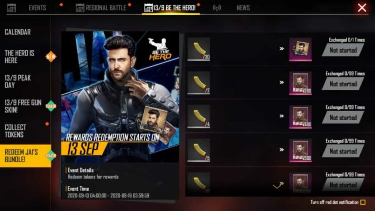 Free Fire Golden Magazine Rewards