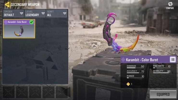 Cod Mobile Karambit Color Burst