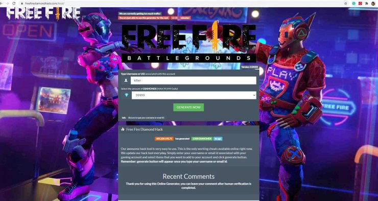 Free Fire Diamond Hack Dotkom Official Garena Free Fire Diamond Hack Website Or Top Online Scam In Disguise