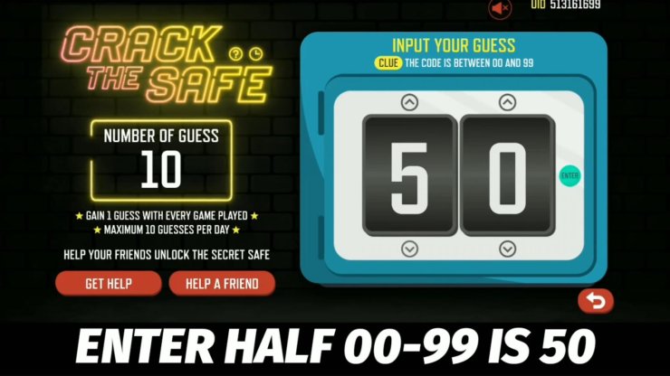 Free Fire Crack The Safe Code