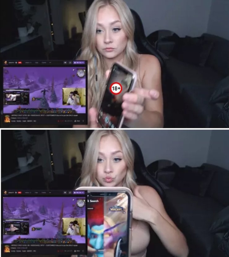 As she was turning the phone to show viewers, she accidentally revealed the s.e.x toy