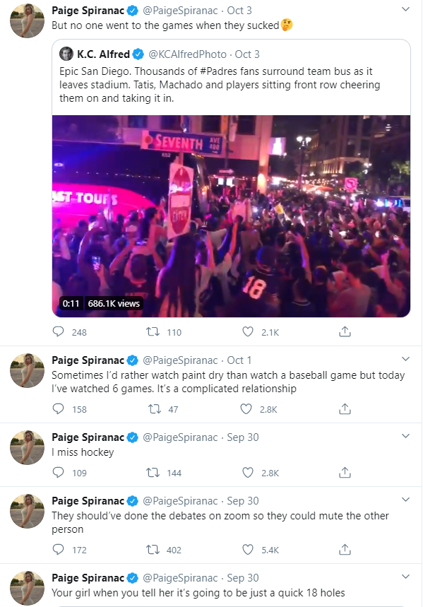 Paige Spiranac Kae Joke About San Diego Padres