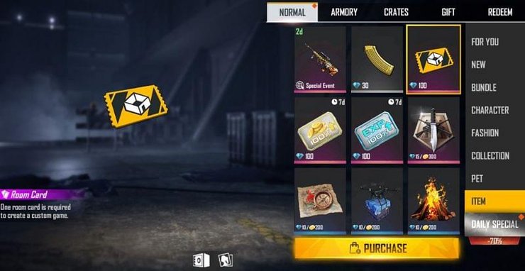Garena Free Fire All You Need To Know About Custom Room Card