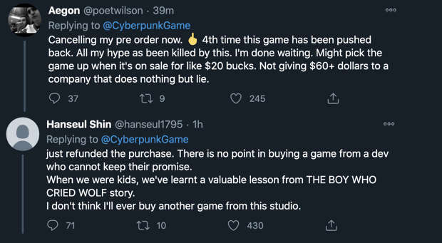 Cyberpunk Fans Cancel Orders Based On Delay 1