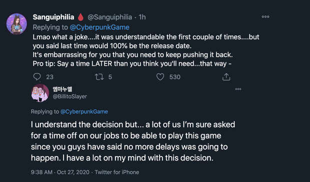 Cyberpunk Fans React To Delay On Twitter 1