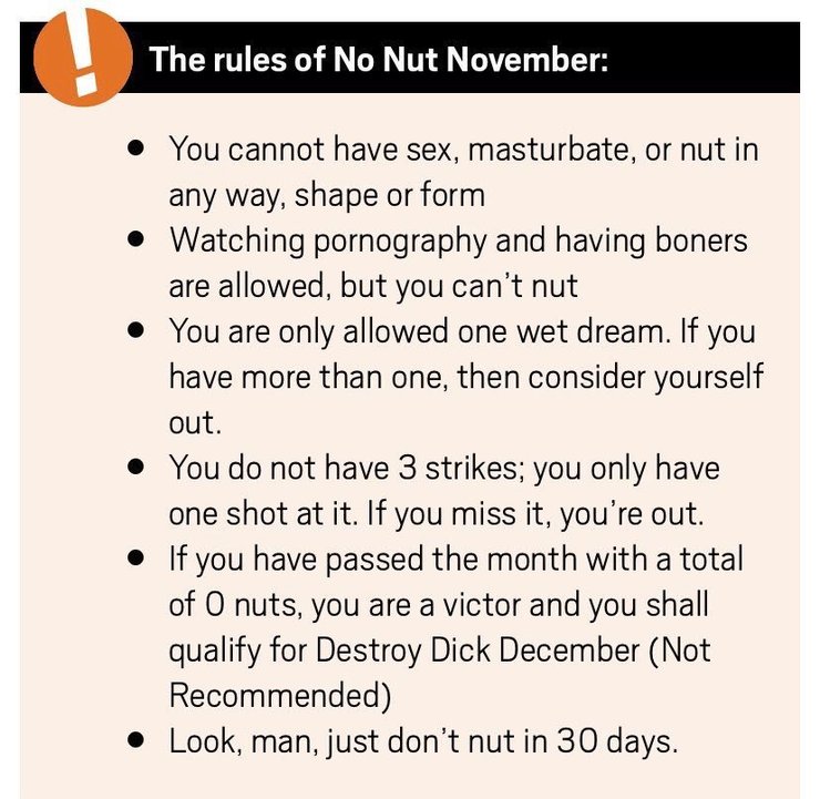 Everything You Need To Know About 'No Nut November' Origins, Rules