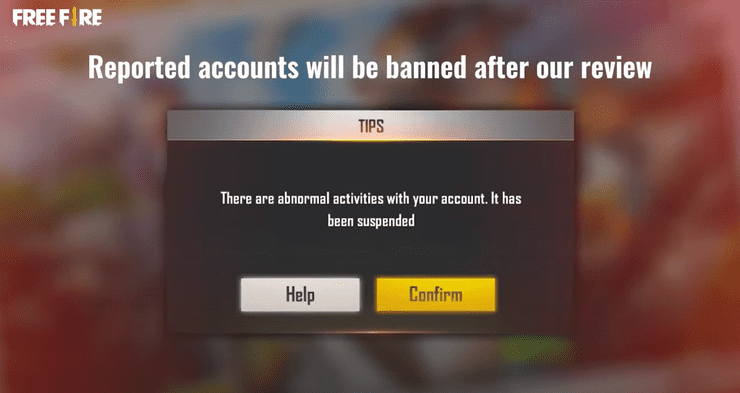 Free Fire banned account