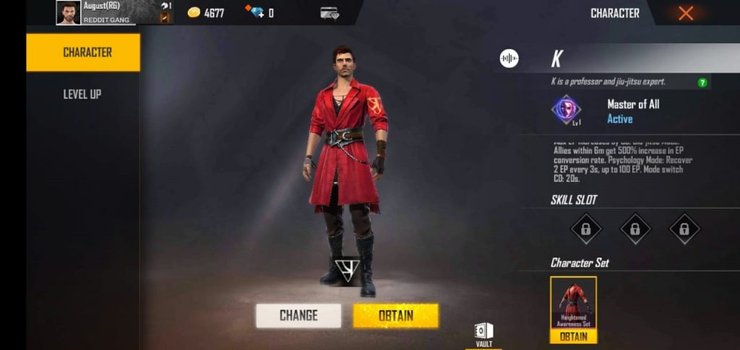 Free Fire Captain Booyah Character