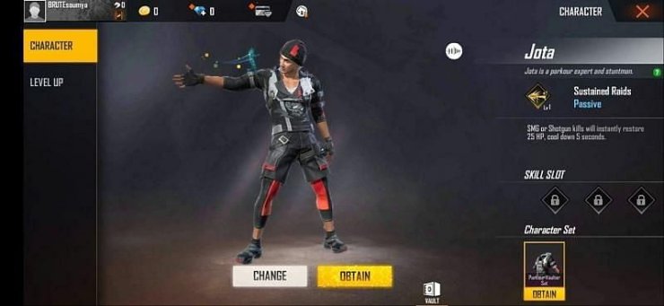 Jota in Free Fire