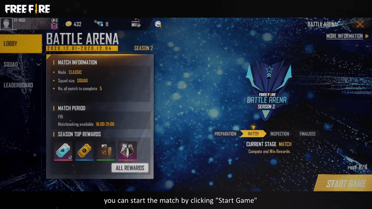 Free Fire Battle Arena Season 2 Ffc Mode Tutorial