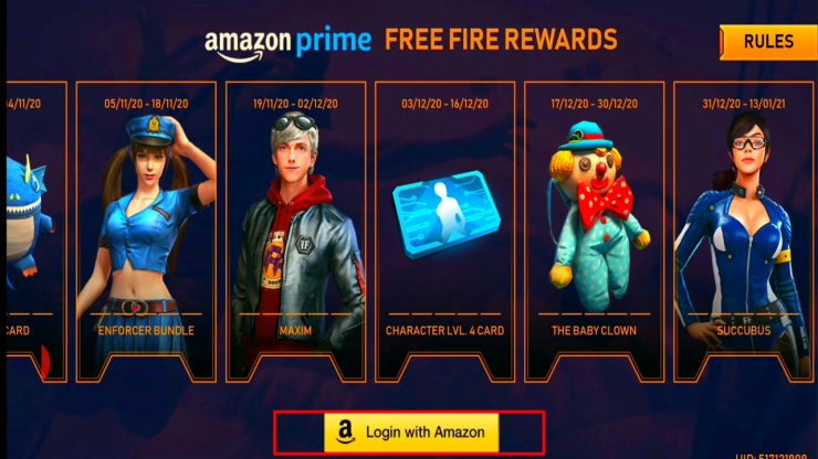 Amazon Prime Free Fire Rewards Event Full Details