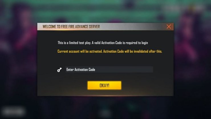 Free Fire Advance Server Activation Code