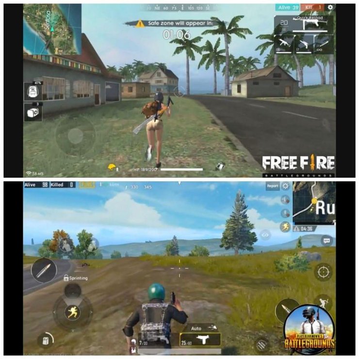 pubg vs free fire max