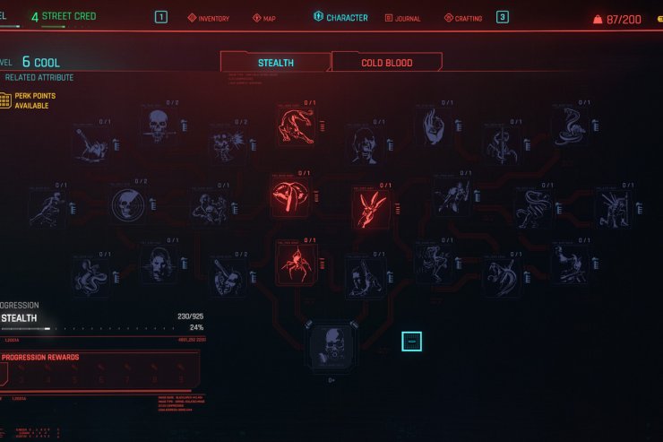 Cyberpunk 2077 Cool Stealth Perks 0