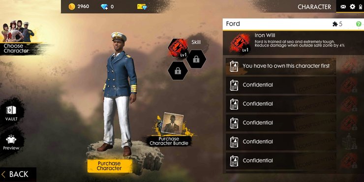 Ford Free Fire Characters