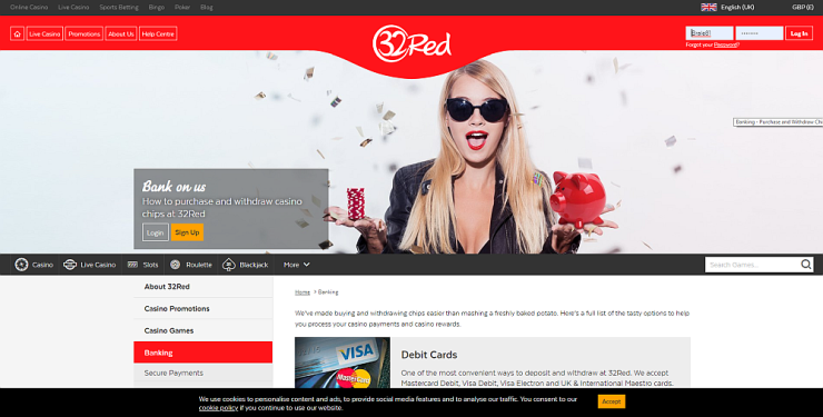 32red Casino Uk Banking