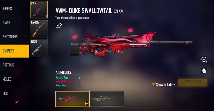 Awm Duke Swallowtail Free Fire