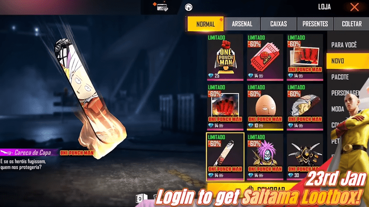 One Punch Man Event Rewards Free Fire 0 37 Screens