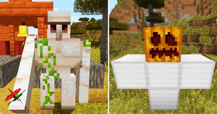 how to make iron golem in minecraft pe