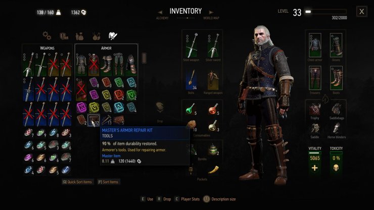 Witcher 3 Inventory Repair Kit