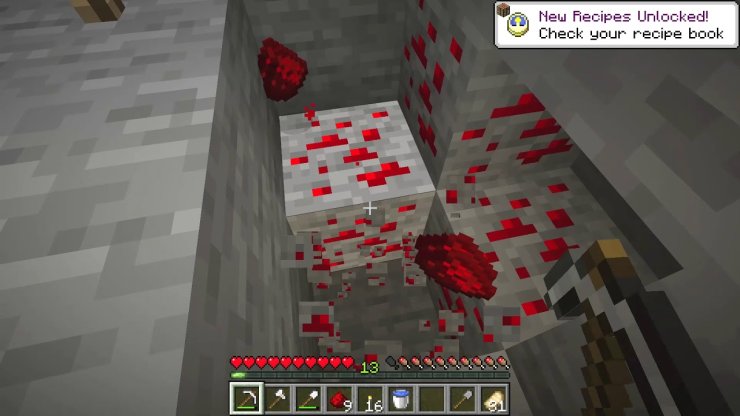 Mining Minecraft Redstone