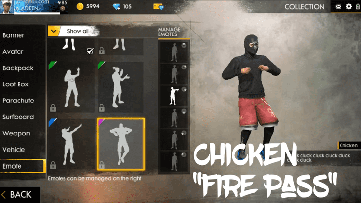 Free Fire Chicken Emote