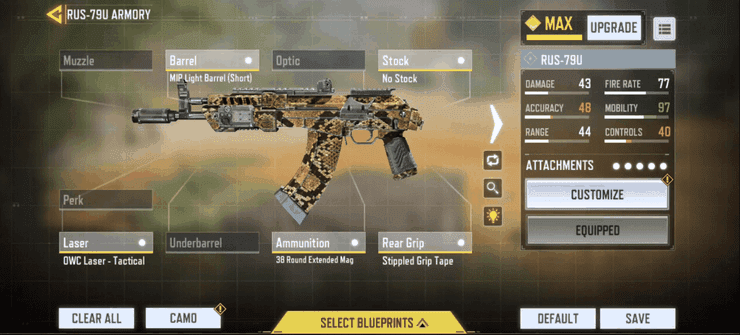 Rus 79u Cod Mobile Loadout 1